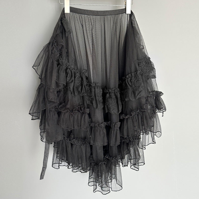 Japanese Style Long Lolita Niche Design Veil Skirt